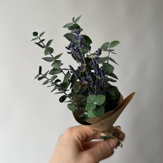Bouquet miniature euca-lavande